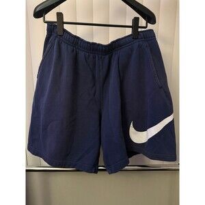 Men’s Nike Fleece Club Navy/White Graphic Shorts Size XXL *Read*